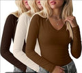 Long sleeve V-neck (💯%Cotton)